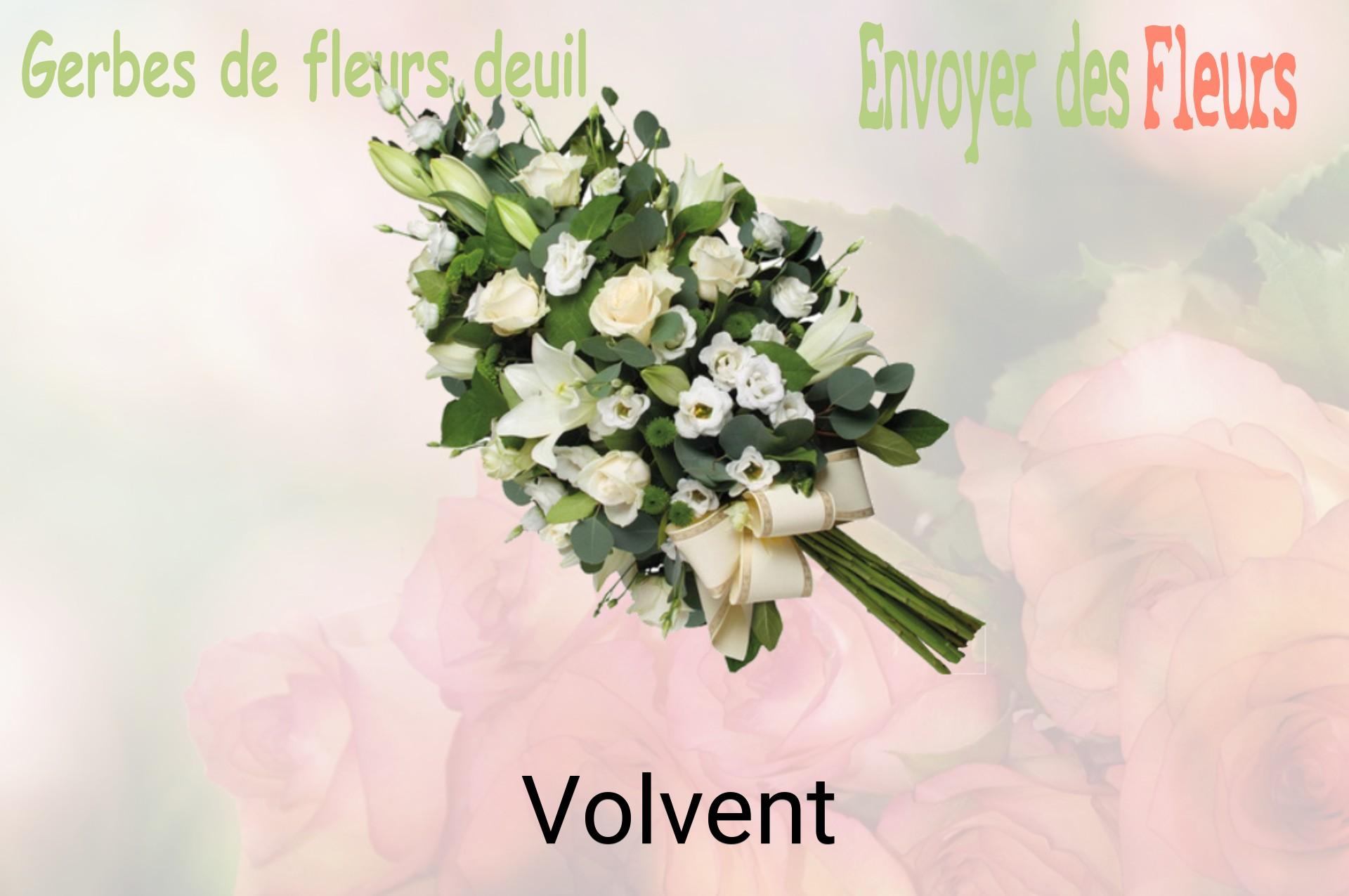 Gerbe de fleurs de deuil livrée à Volvent